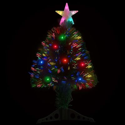 VidaXL 2' Green Plastic/Fiber optic Artificial Christmas Tree with LED Lights & Stand Image 3