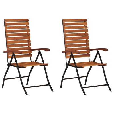 vidaXL 2 pcs Reclining Patio Chairs Solid Wood Acacia Image 1