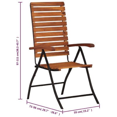 vidaXL 2 pcs Reclining Patio Chairs Solid Wood Acacia Image 3