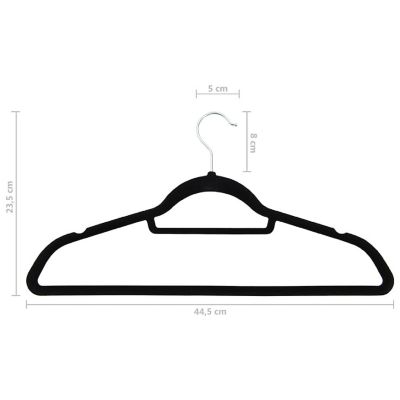 vidaXL 20 pcs Clothes Hanger Set Anti-slip Black Velvet Image 3