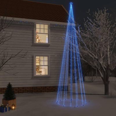 vidaXL 26' Christmas Tree with 1134pc Blue LED Lights & Spike Image 1