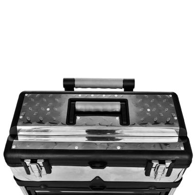 vidaXL 3-Part Rolling Tool Box with 2 Wheels Image 2