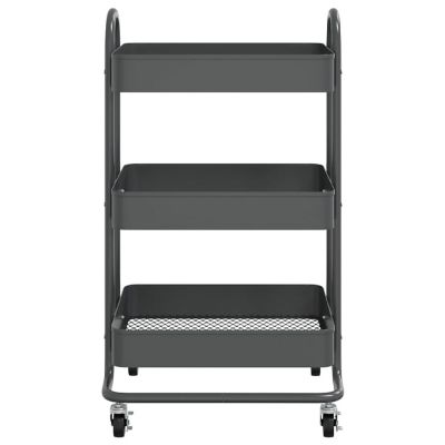 vidaXL 3-Tier Trolley Anthracite 16.9"x13.4"x31.1" Steel Image 3