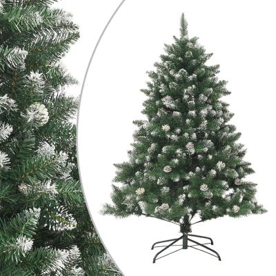 VidaXL 4' Green/White Artificial Christmas Tree with Stand Image 1