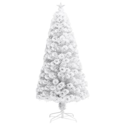 VidaXL 4' White Fiber Optic Artificial Christmas Tree with LED Lights Image 2