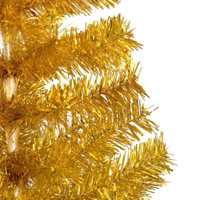 VidaXL 5' Gold Artificial Christmas Tree with LED Lights & Stand Image 2