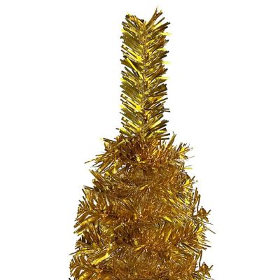 vidaXL 5' Gold Slim Christmas Tree Image 3