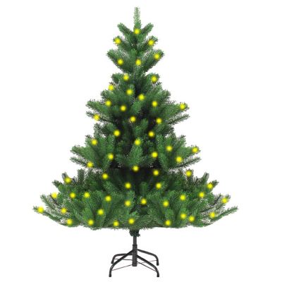vidaXL 5' Green Nordmann Fir Artificial Christmas Tree with LED Lights Image 1