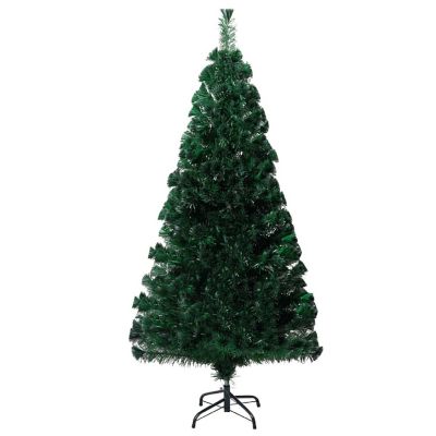 VidaXL 5' Green PVC/Steel/Fiber Optic Artificial Christmas Tree with Stand Image 2