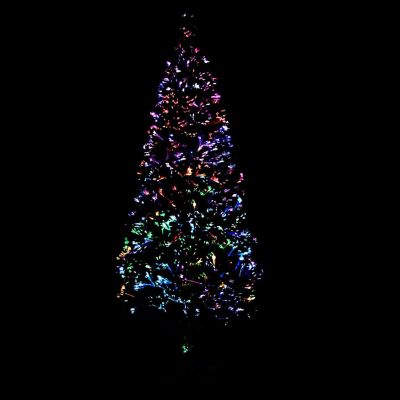 VidaXL 5' Green PVC/Steel/Fiber Optic Artificial Christmas Tree with Stand Image 3