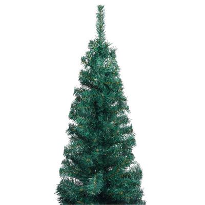 vidaXL 5' Green Slim Artificial Christmas Tree with Stand Image 3