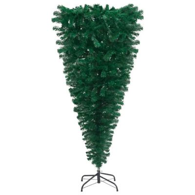 vidaXL 5' Green Upside-down Artificial Christmas Tree with Stand Image 2