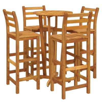 vidaXL 5 Piece Patio Bar Set Solid Wood Acacia Image 1