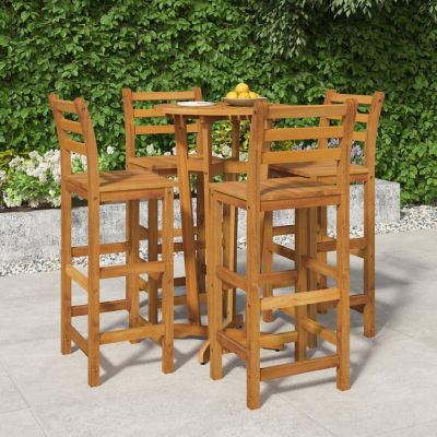 vidaXL 5 Piece Patio Bar Set Solid Wood Acacia Image 1