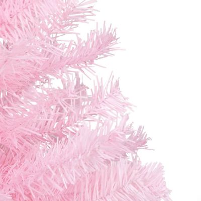 VidaXL 5' Pink Artificial Christmas Tree with LED Lights & Stand Image 2