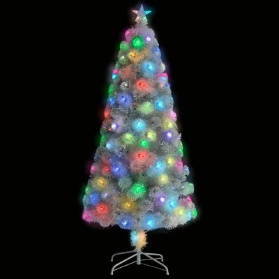 VidaXL 5' White Fiber Optic Artificial Christmas Tree with LED Lights Image 3