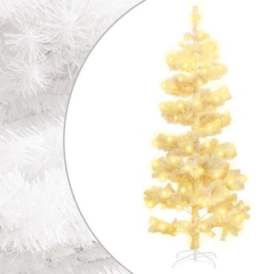 vidaXL 5' White Swirl Christmas Tree with LED Lights & Stand Image 1