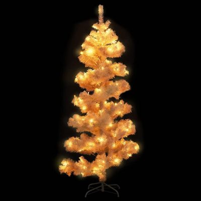 vidaXL 5' White Swirl Christmas Tree with LED Lights & Stand Image 3