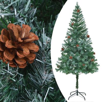 VidaXL 6' Artificial Christmas Tree with LED Lights & 12pc Pine Cone Image 1