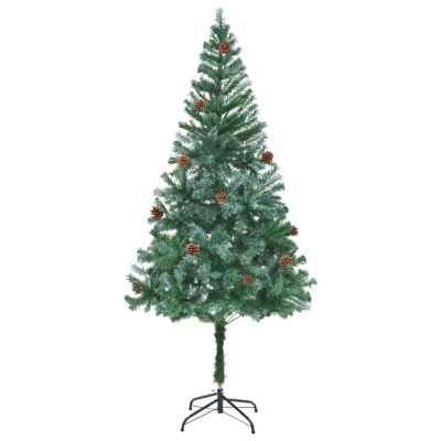 VidaXL 6' Artificial Christmas Tree with LED Lights & 12pc Pine Cone Image 2