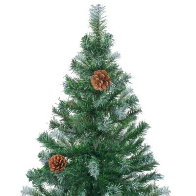 VidaXL 6' Artificial Christmas Tree with LED Lights & 60pc Ornament Set Image 2