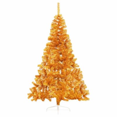 VidaXL 6' Gold PVC/Steel Artificial Half Christmas Tree with Stand Image 3