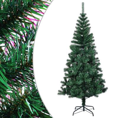 vidaXL 6' Green Artificial Christmas Tree with Iridescent Tips Image 1