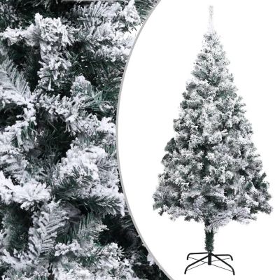 VidaXL 6' Green Artificial Christmas Tree with LED Lights & Gold Ornament Set Image 1