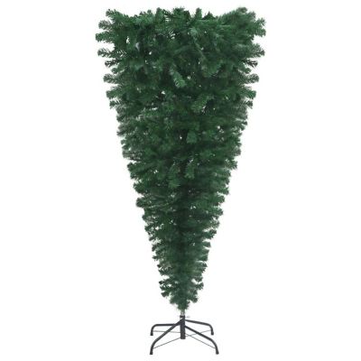 vidaXL 6' Green Upside-down Artificial Christmas Tree with Stand Image 2