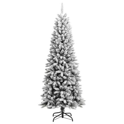vidaXL 6' Green/White Artificial Christmas Tree with Flocked Snow Image 2