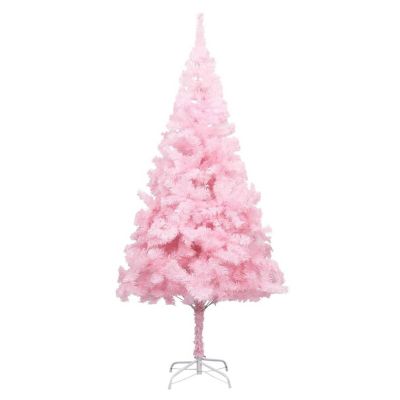VidaXL 6' Pink Artificial Christmas Tree with LED Lights & Stand Image 1