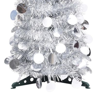 vidaXL 6' Silver PET Pop-up Artificial Christmas Tree Image 3