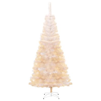 vidaXL 6' White Artificial Christmas Tree with Iridescent Tips Image 1