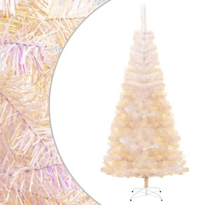 vidaXL 6' White Artificial Christmas Tree with Iridescent Tips Image 1