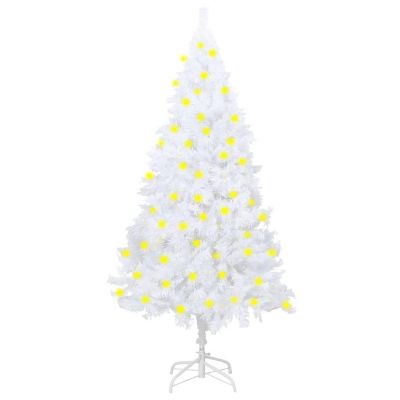 VidaXL 6' White Artificial Christmas Tree with LED Lights & Stand Image 1