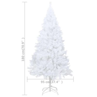 VidaXL 6' White Artificial Christmas Tree with LED Lights & Stand Image 3