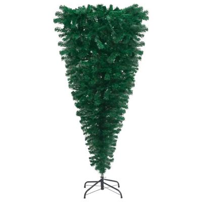 vidaXL 7' Green Upside-down Artificial Christmas Tree with Stand Image 2