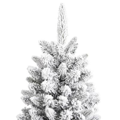 vidaXL 7' Green/White Artificial Christmas Tree with Flocked Snow Image 3