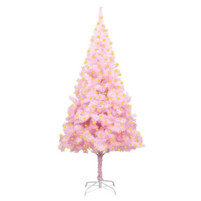 VidaXL 7' Pink Artificial Christmas Tree with LED Lights & Stand Set Image 1