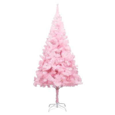VidaXL 7' Pink Artificial Christmas Tree with LED Lights & Stand Set Image 2