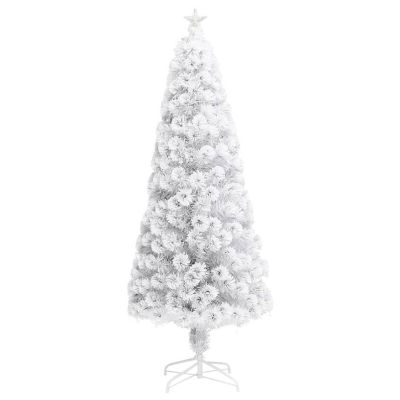 VidaXL 7' White Fiber Optic Artificial Christmas Tree with LED Lights Image 1