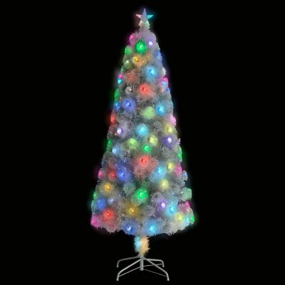 VidaXL 7' White Fiber Optic Artificial Christmas Tree with LED Lights Image 3