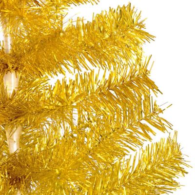 VidaXL 8' Gold Artificial Christmas Tree with LED Lights & Stand Set Image 3