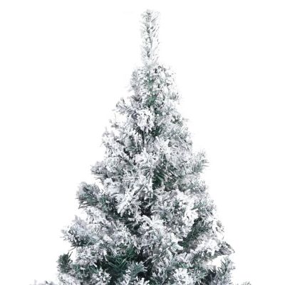 vidaXL 8' Green Artificial Christmas Tree with Flocked Snow Image 3