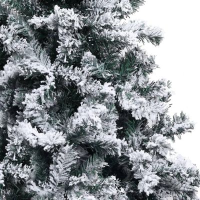VidaXL 8' Green Artificial Christmas Tree with LED Lights & 120pc Gold/Bronze Ornament Set Image 2