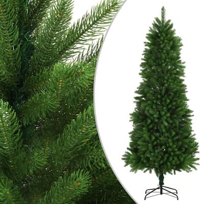 VidaXL 8' Green Artificial Christmas Tree with LED Lights & Gold/Bronze Ornament & 1560pc Branch Set Image 1