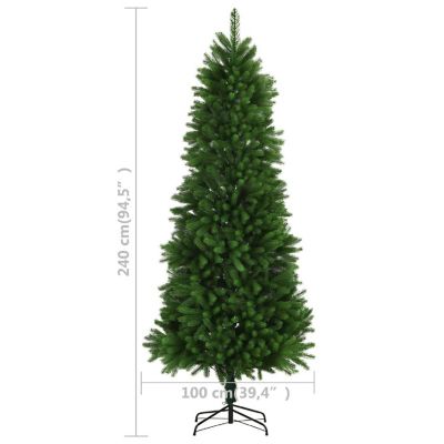 VidaXL 8' Green Artificial Christmas Tree with LED Lights & Gold/Bronze Ornament & 1560pc Branch Set Image 3