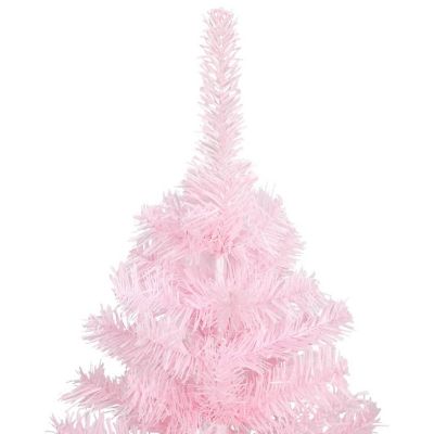 VidaXL 8' Pink PVC/Steel Artificial Christmas Tree with Stand Image 2