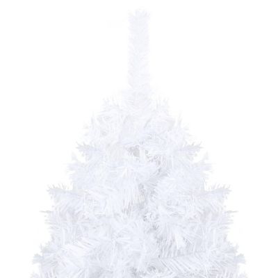 VidaXL 8' White Artificial Christmas Tree with 300pc LED Lights & 120pc Gold Ornament Set Image 2