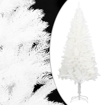 VidaXL 8' White Artificial Christmas Tree with LED Lights & 120pc Gold Ornament Set Image 1